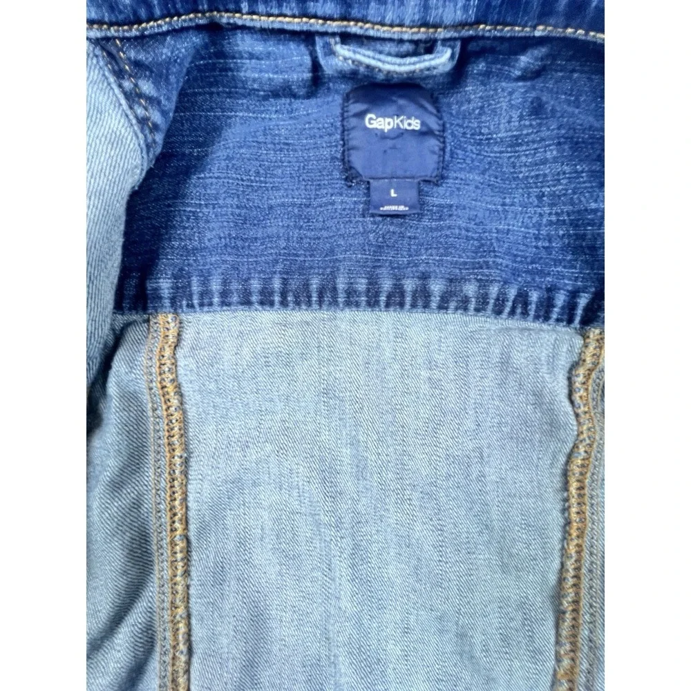 Gap Kids Denim Jacket Size L 10-11 Blue Stretch Jean Trucker Classic
